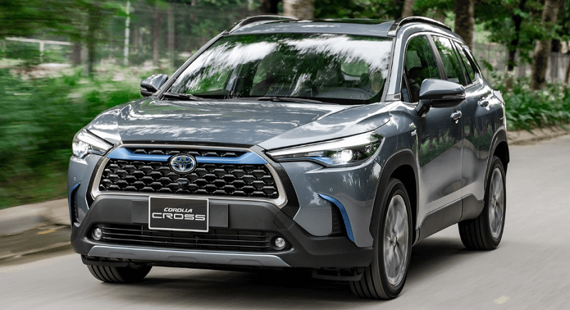 xe Toyota Corolla Cross 1.8V màu xanh xám