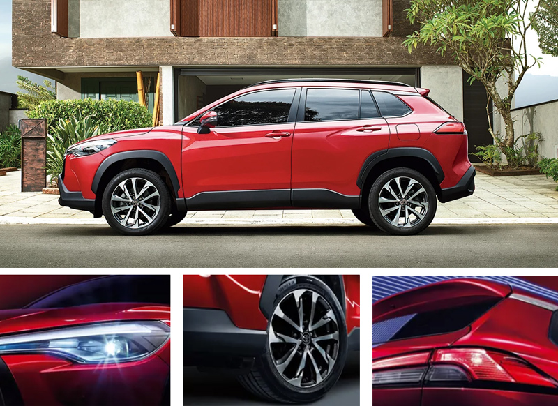 ngoại thất xe Toyota Cross 2023 màu đỏ