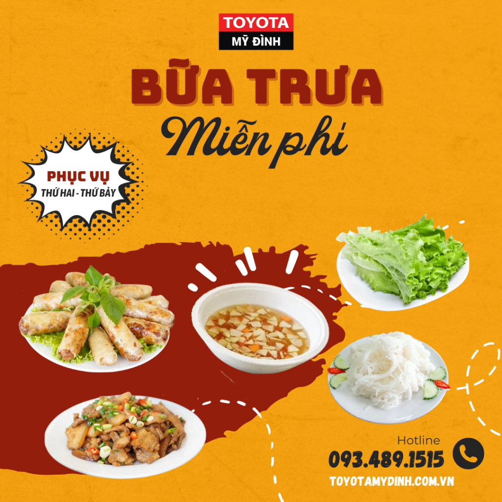 Toyota Mỹ Đình phục vụ bữa ăn miễn phí cho khách hàng bữa trưa