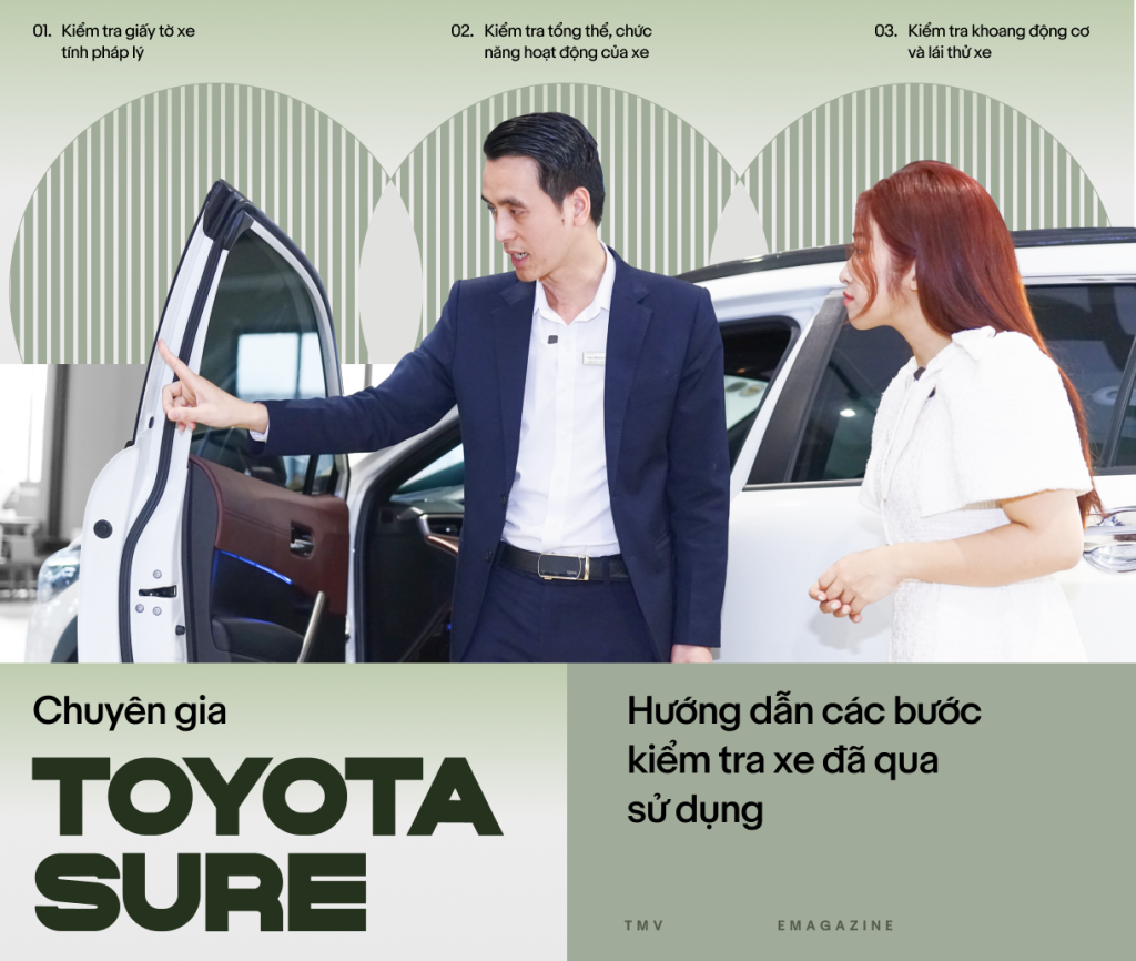 chuyên gia toyota sure kiểm tra xe đã qua sử dụng