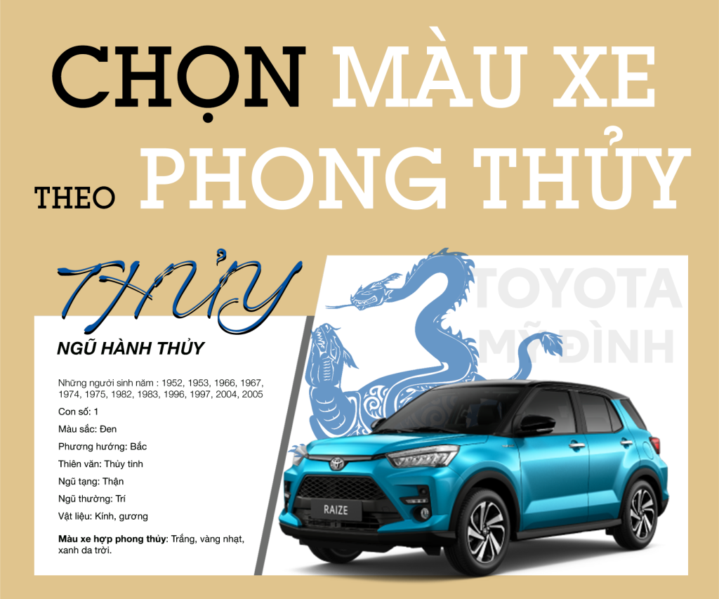 Chọn màu xe Raize phong thủy: Màu xanh nước biển