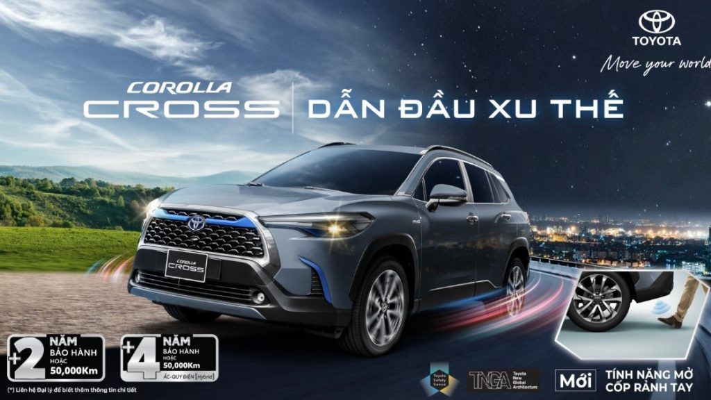 xe Toyota Corolla Cross 2023 màu xanh xám