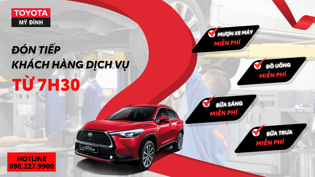 Đón tiếp khách hàng dịch vụ từ 7h30 tại Toyota mỹ Đình