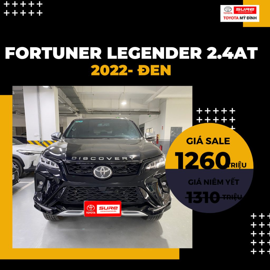 Fortuner cũ xe Fortuner legender 2.4AT 2022 màu đen Toyota Sure Mỹ Đình