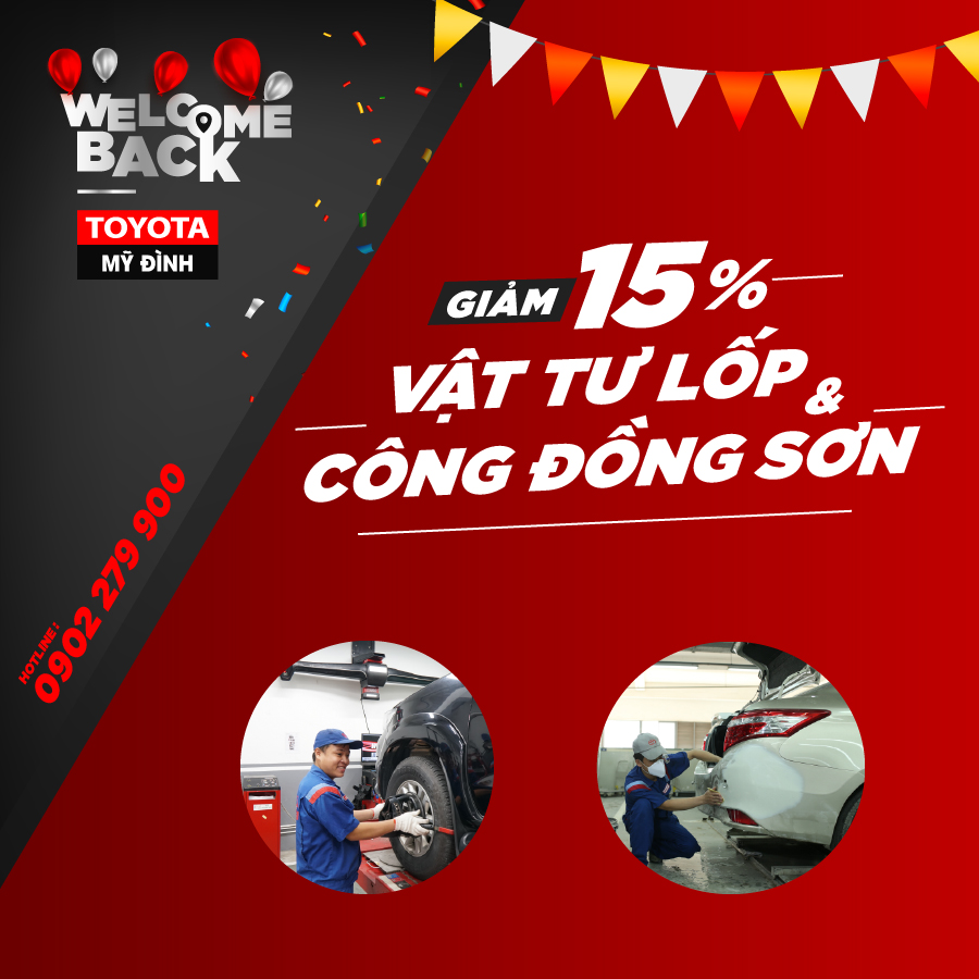 ƯU ĐÃI DỊCH VỤ giảm 15% tại Toyota Mỹ Đình