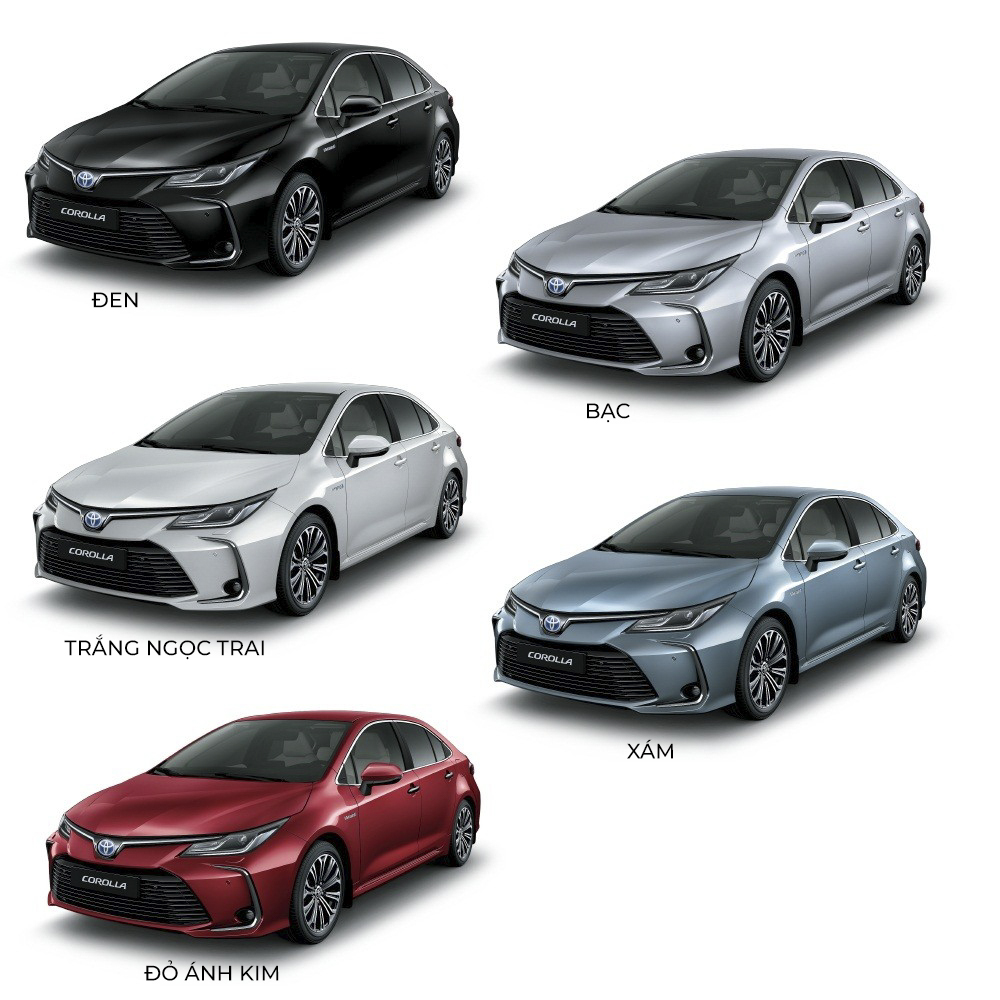 bảng màu xe Toyota Corolla Altis 2022