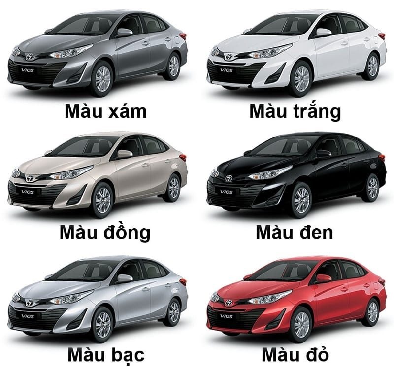 bảng màu xe Vios 2023