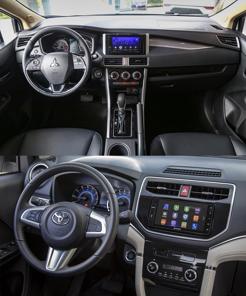 nội thất xe Toyota Rush 2022 và Xpander