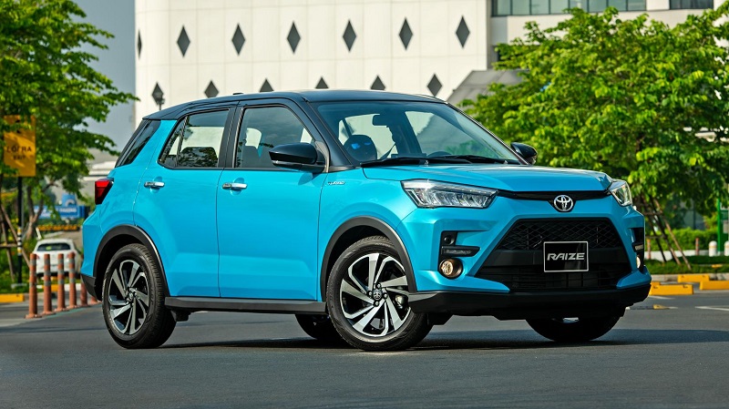 thân xe Toyota Raize 2022 màu xanh