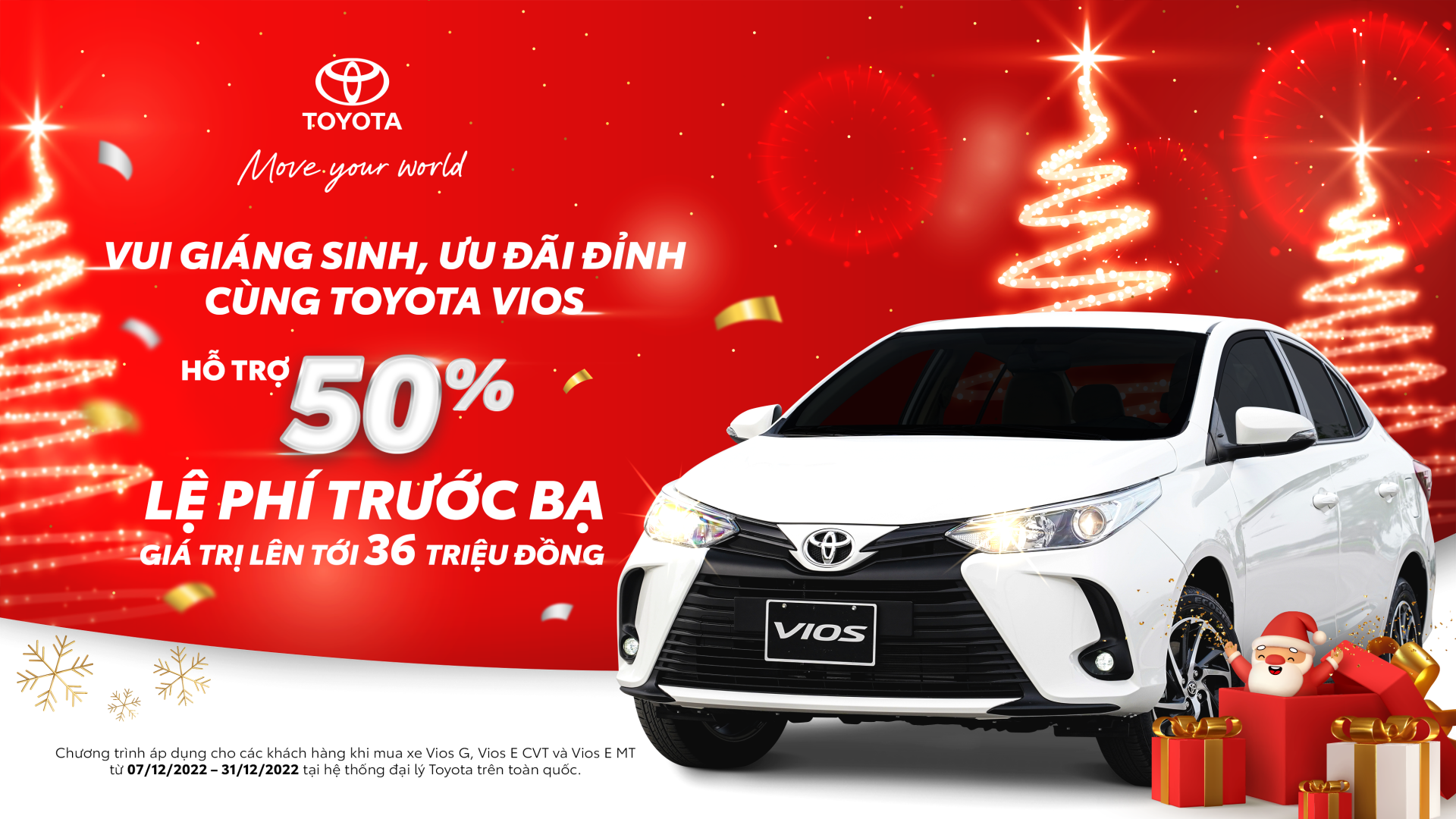 ưu đãi dịp Giáng Sinh hỗ trợ 50% lệ phí trước bạ tại Toyota mỹ Đình