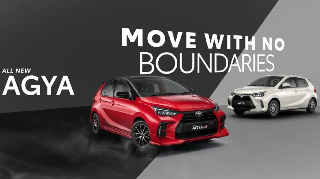 xe Toyota Wigo 2023 màu đỏ và màu trắng